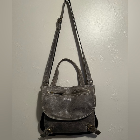 Sophia Visconti Purse Gray Suede And Patent Leather - Picture 3 of 15